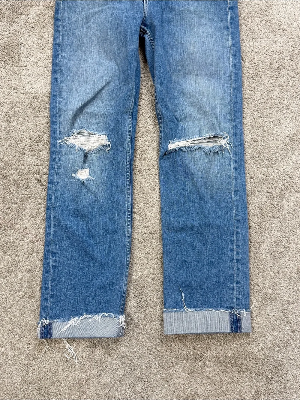 MOTHER Women’s High Waisted Raider Ankle Fray Jeans in Party Like A Pirate 26 - Picture 5 of 15